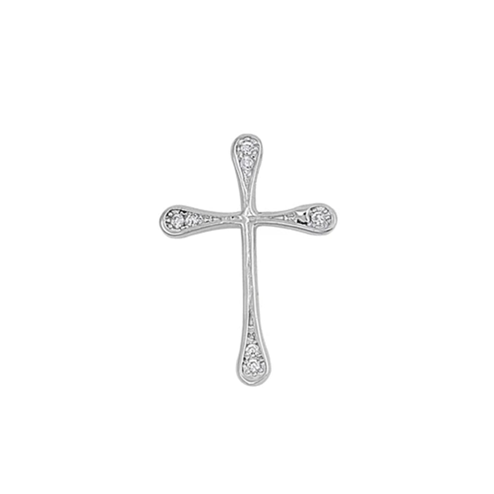Silver Cross Pendant w/ CZ