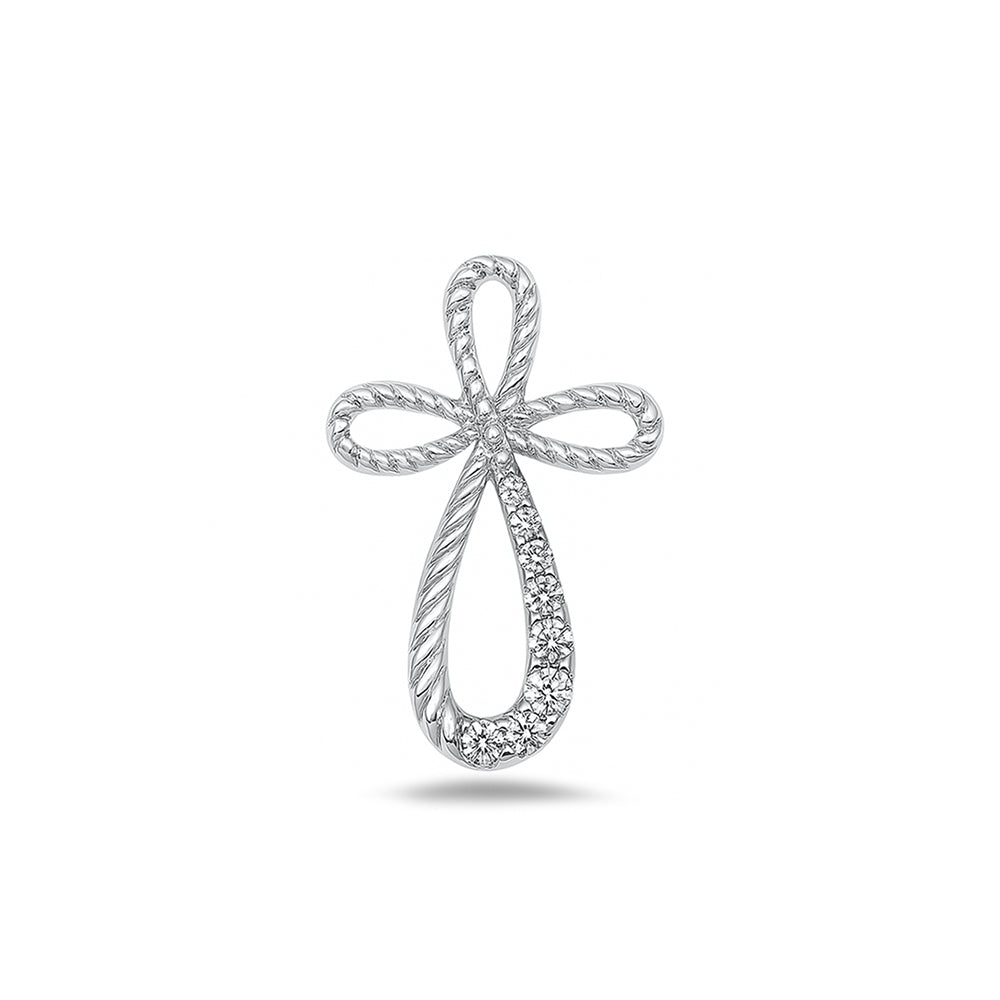 Silver Cross Pendant w/ CZ