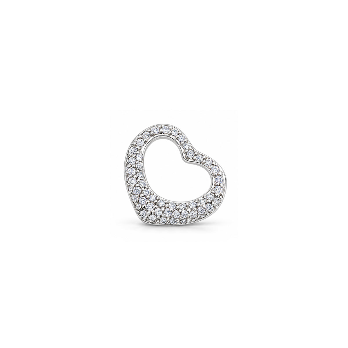 Silver CZ Pendant - Heart