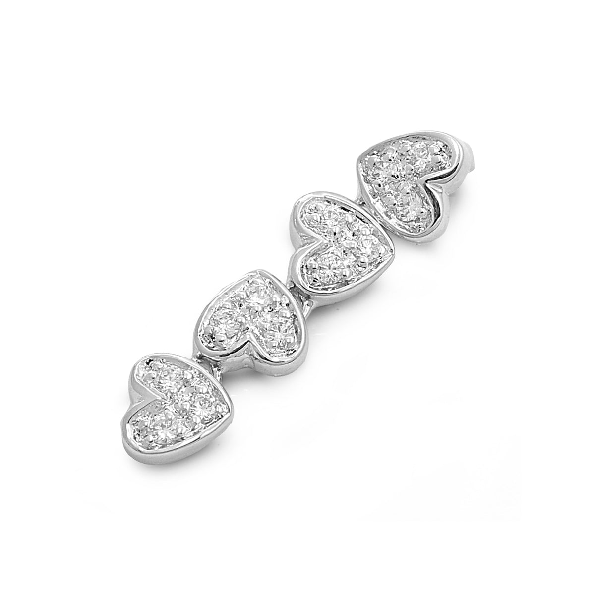 Silver CZ Pendant - Heart