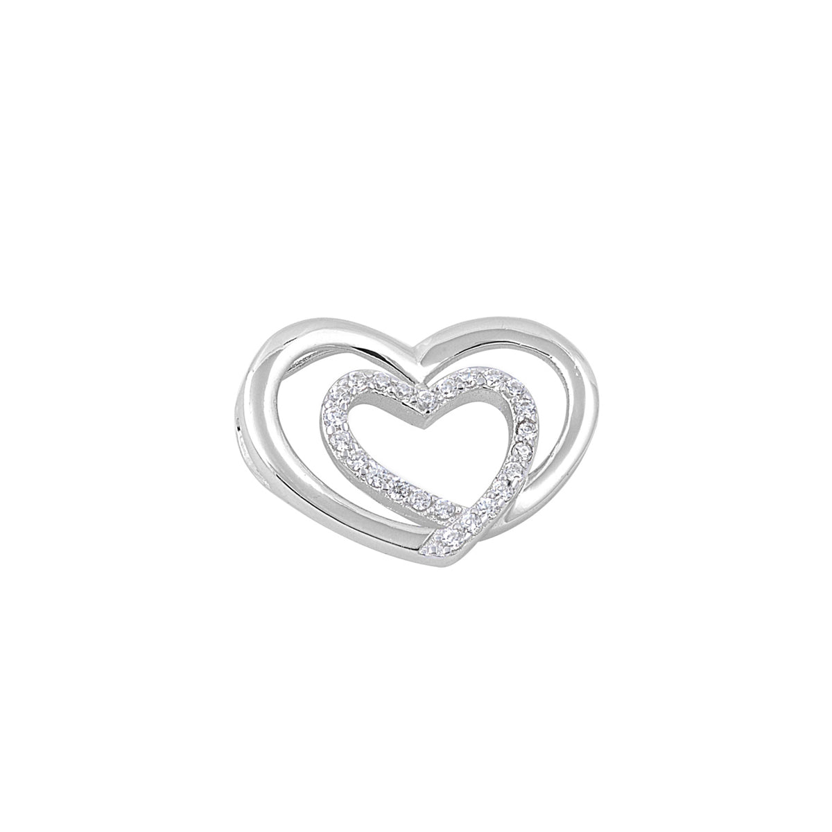 Silver Pendant W/ CZ - Heart