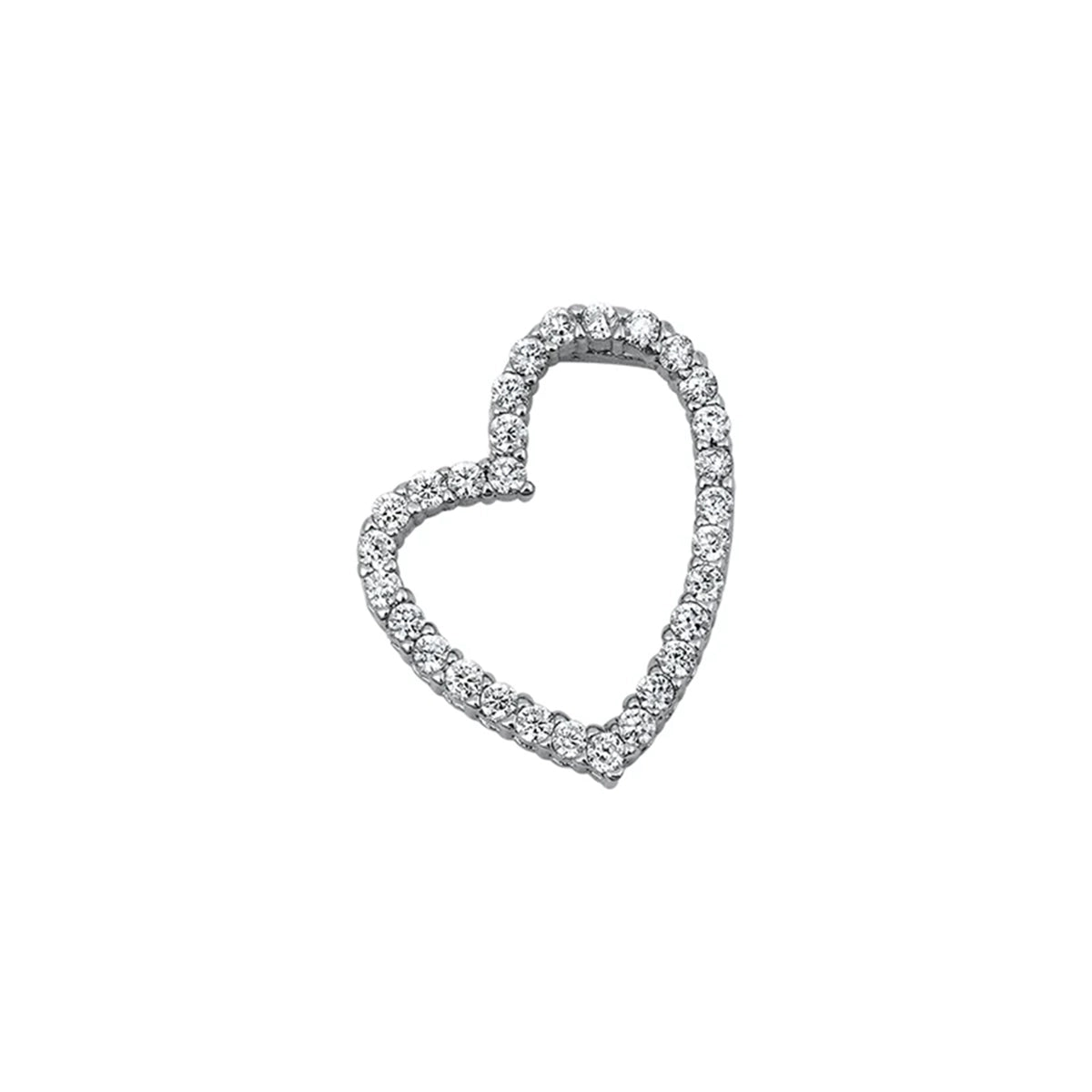 Silver Heart Pendant W/ CZ