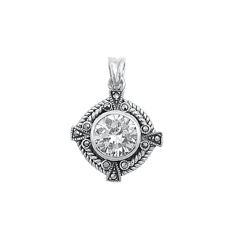 Silver Pendant W/ CZ
