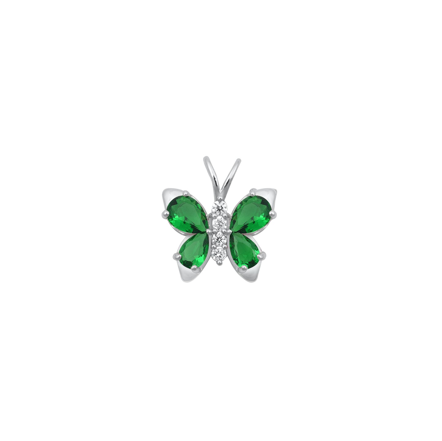 Silver Pendant w/ CZ - Butterfly