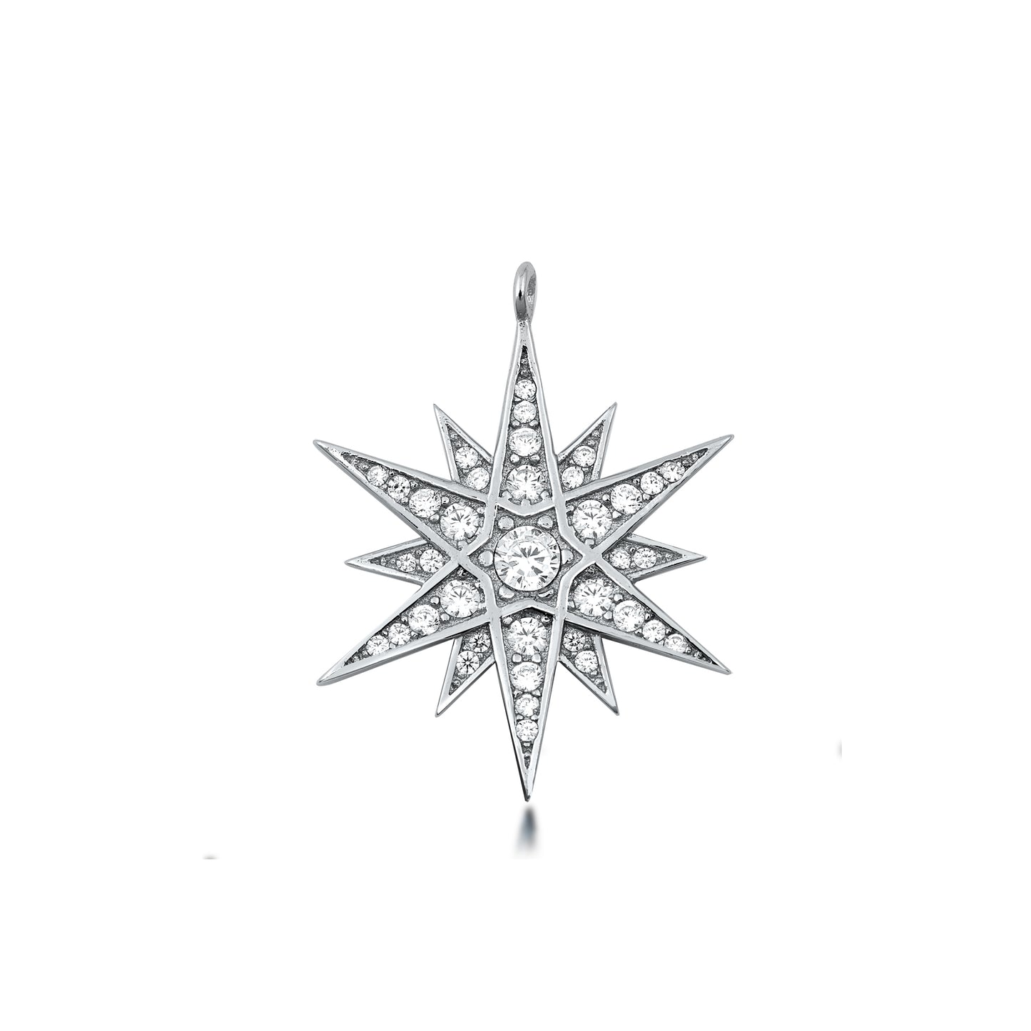 Silver CZ Pendant - Star