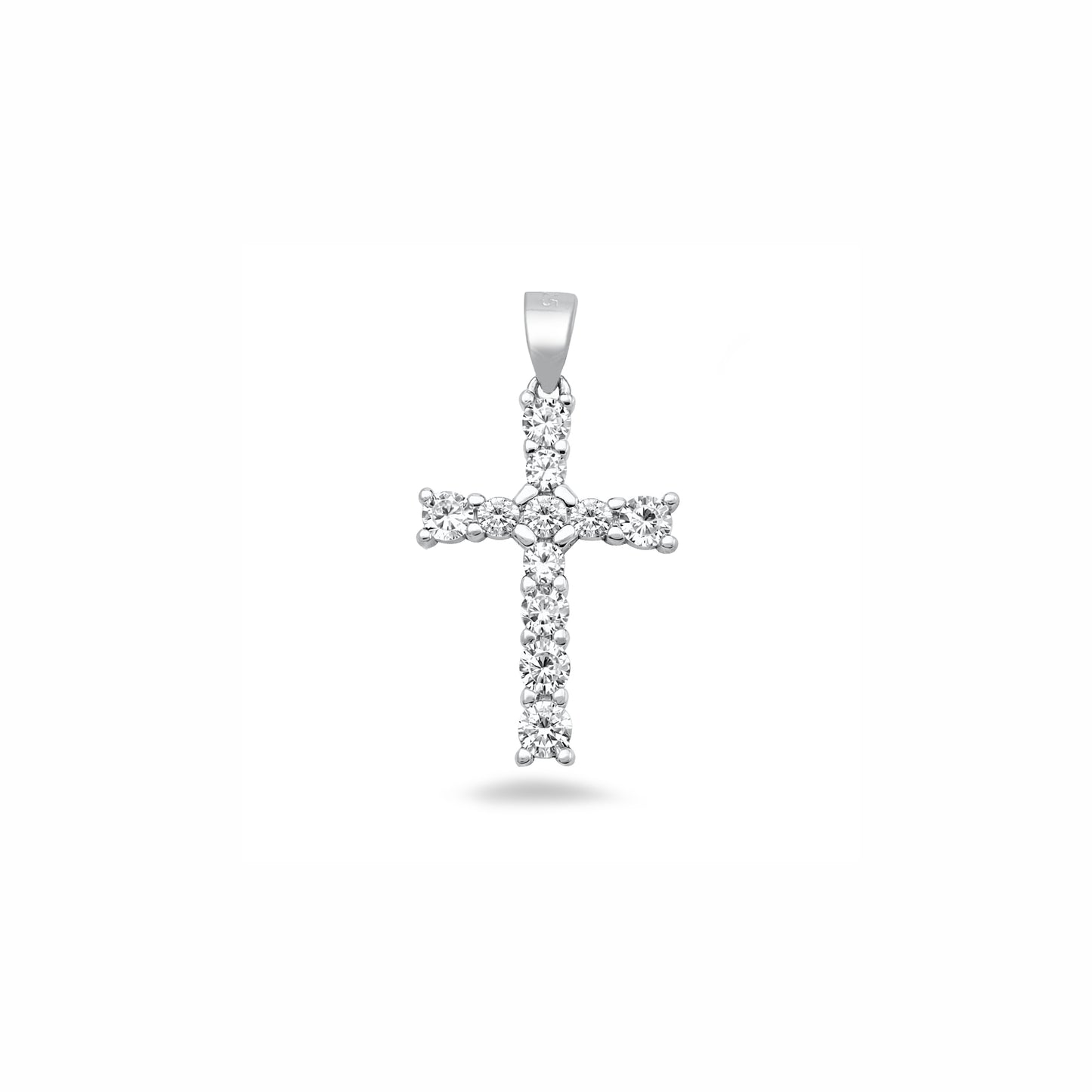 Silver CZ Pendant - Cross