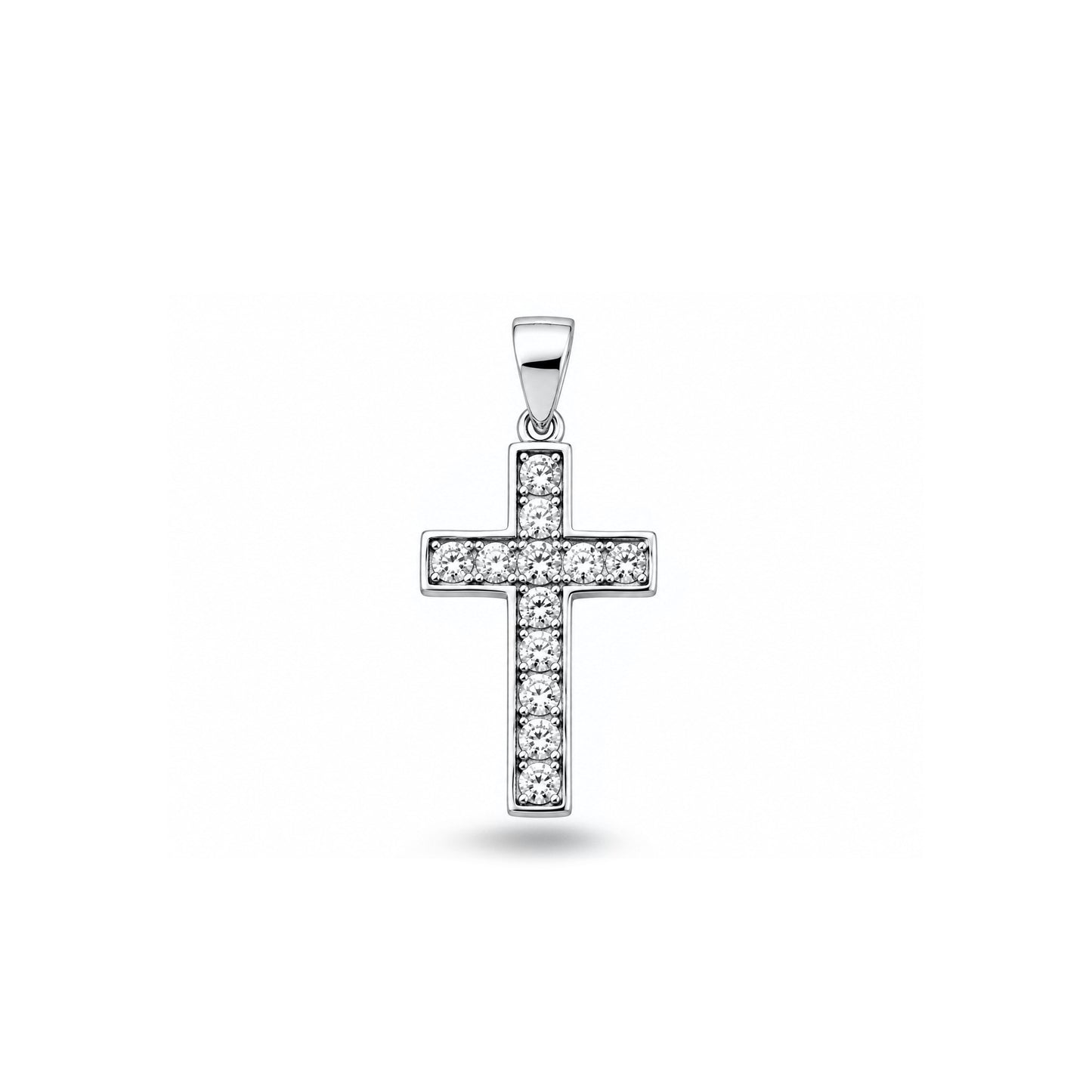 Silver CZ Pendant - Cross