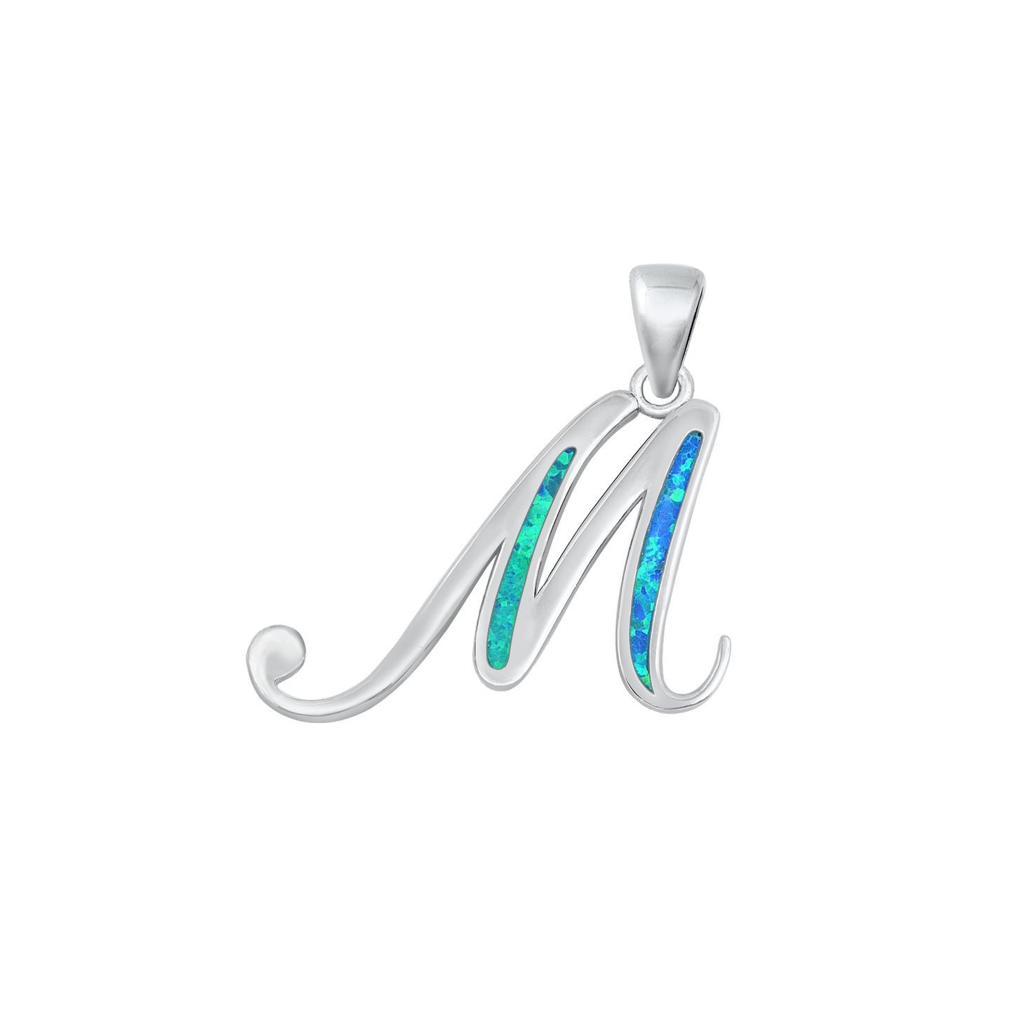 Silver Initial Pendant - M