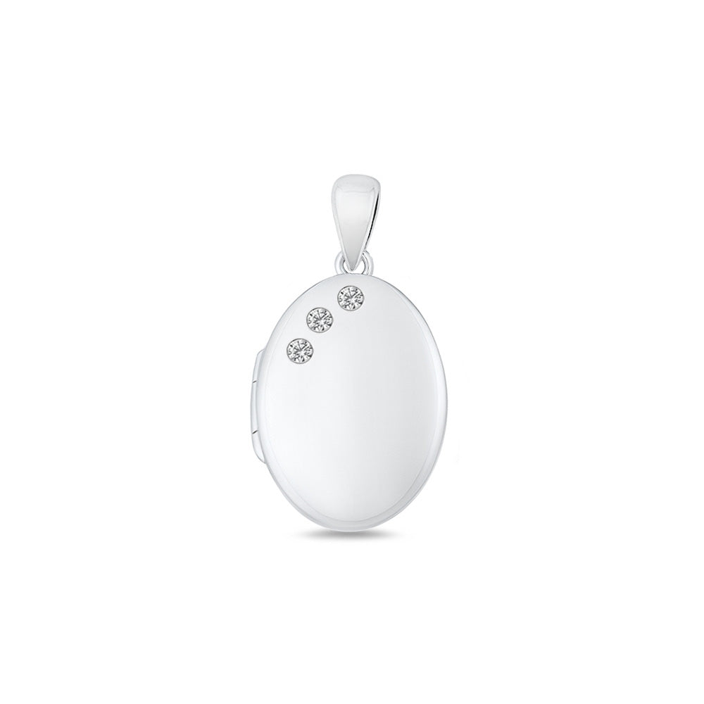 Silver Oval Locket Pendant