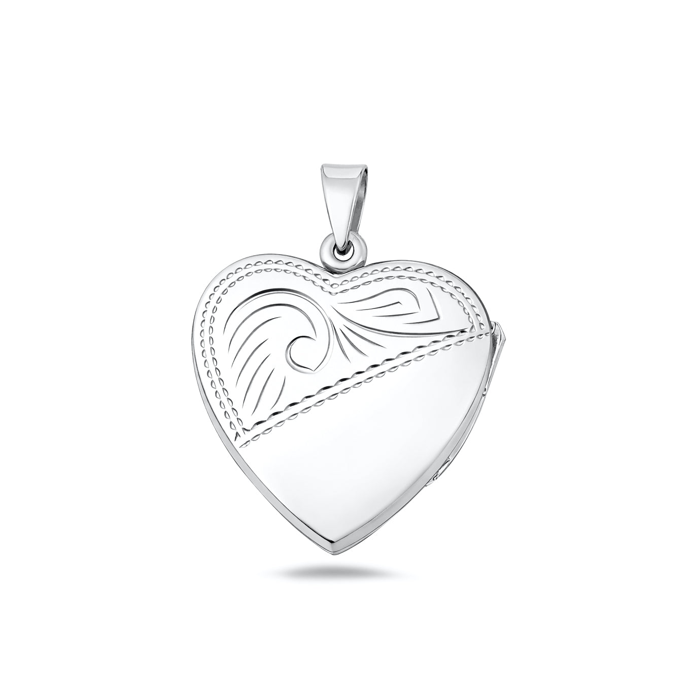 Silver Engraved Heart Locket