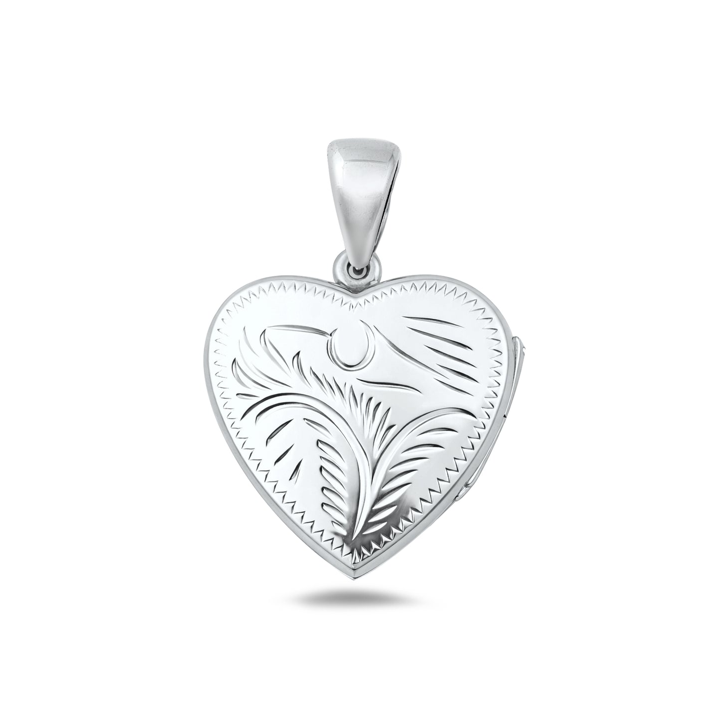 Silver Engraved Heart Locket