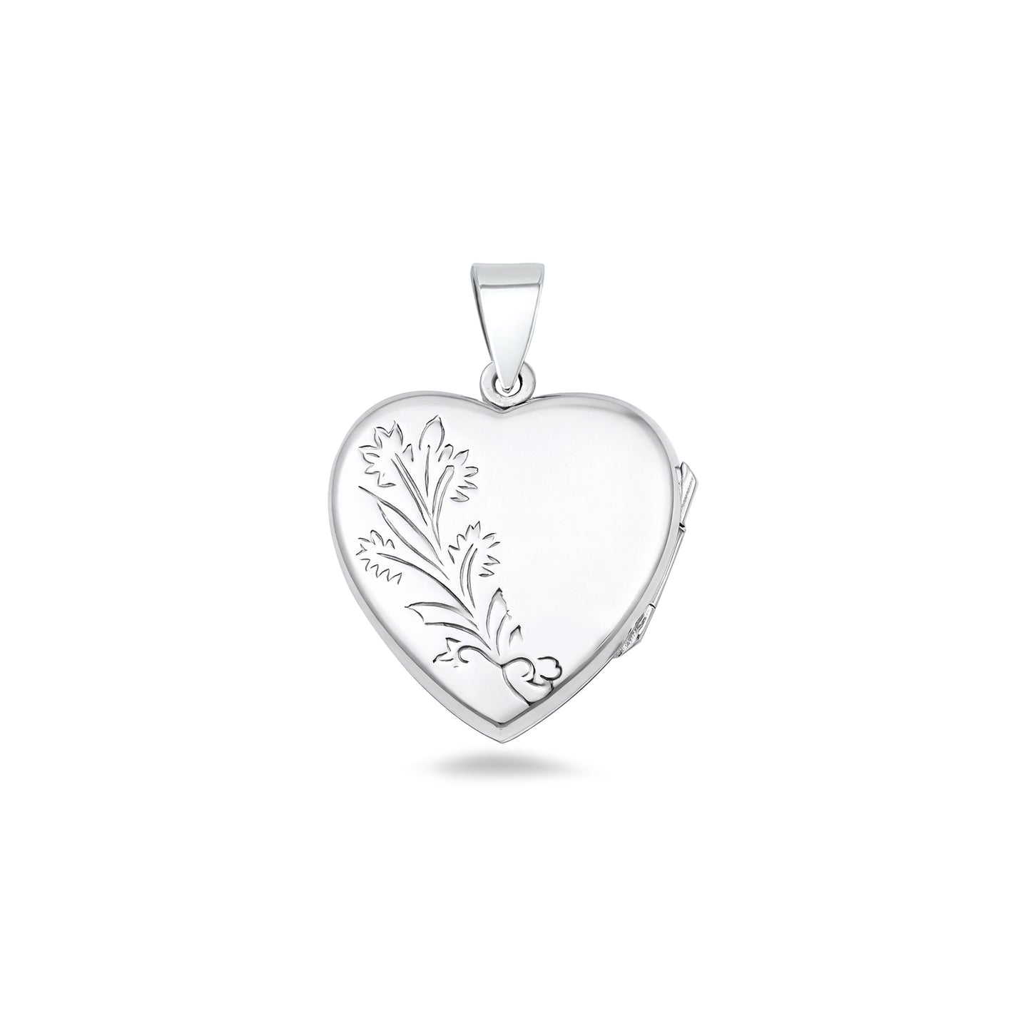 Silver Engraved Heart Locket