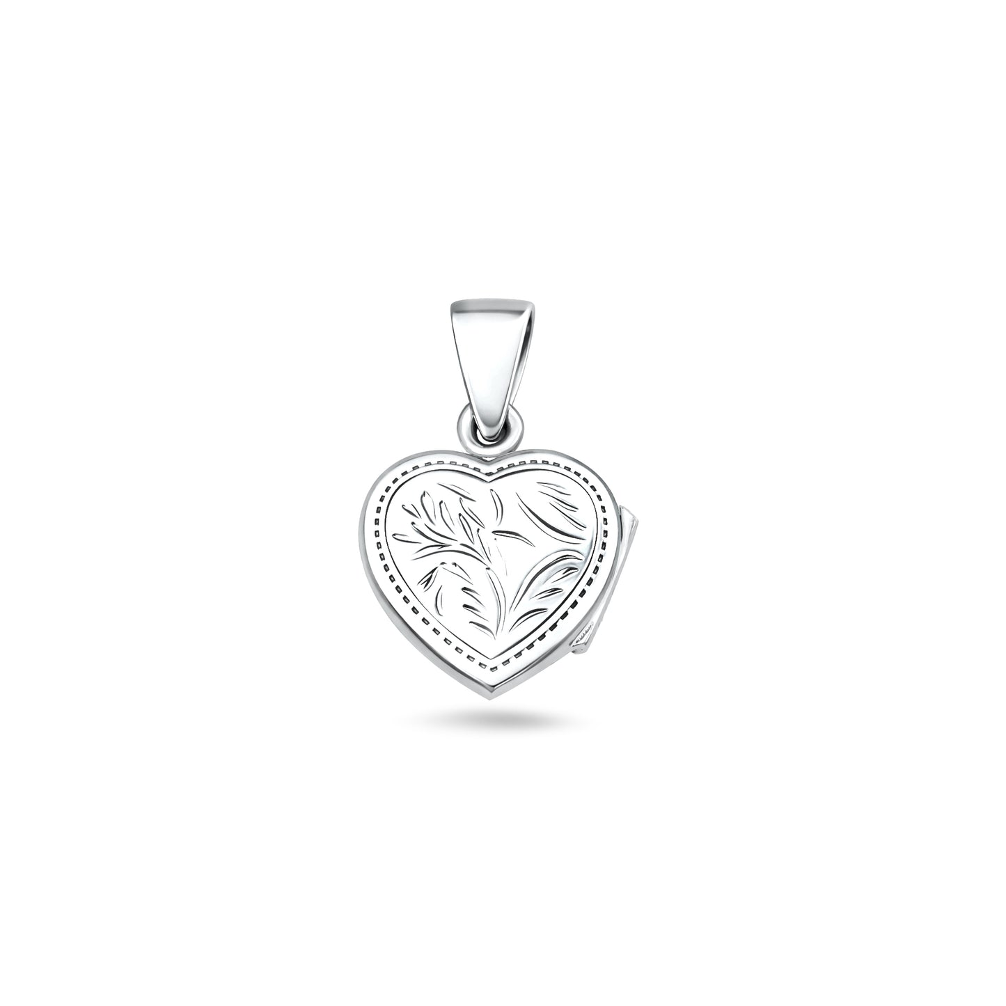 Silver Engraved Heart Locket