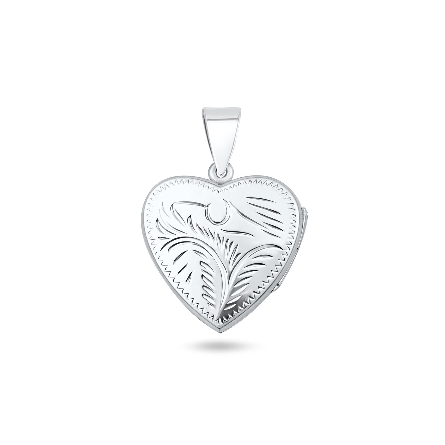 Silver Engraved Heart Locket