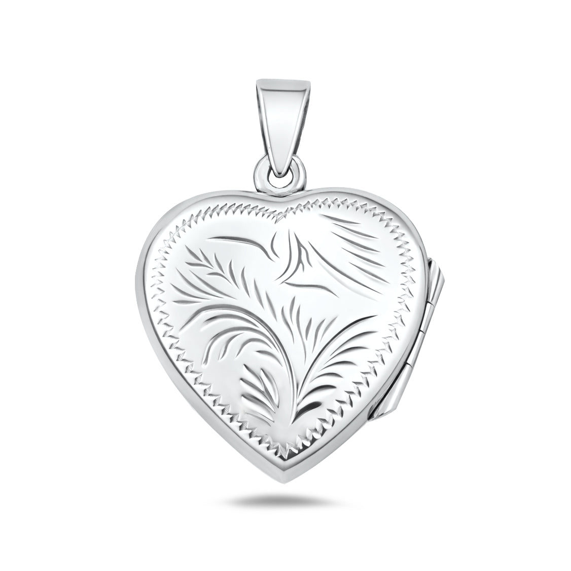 Silver Engraved Heart Locket