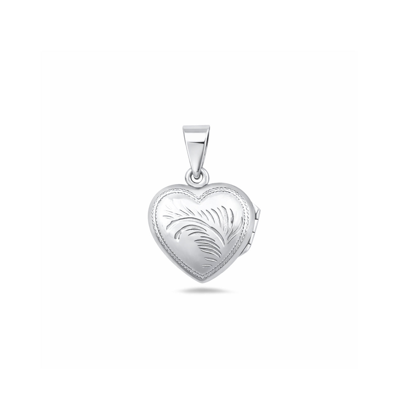 Silver Engraved Heart Locket