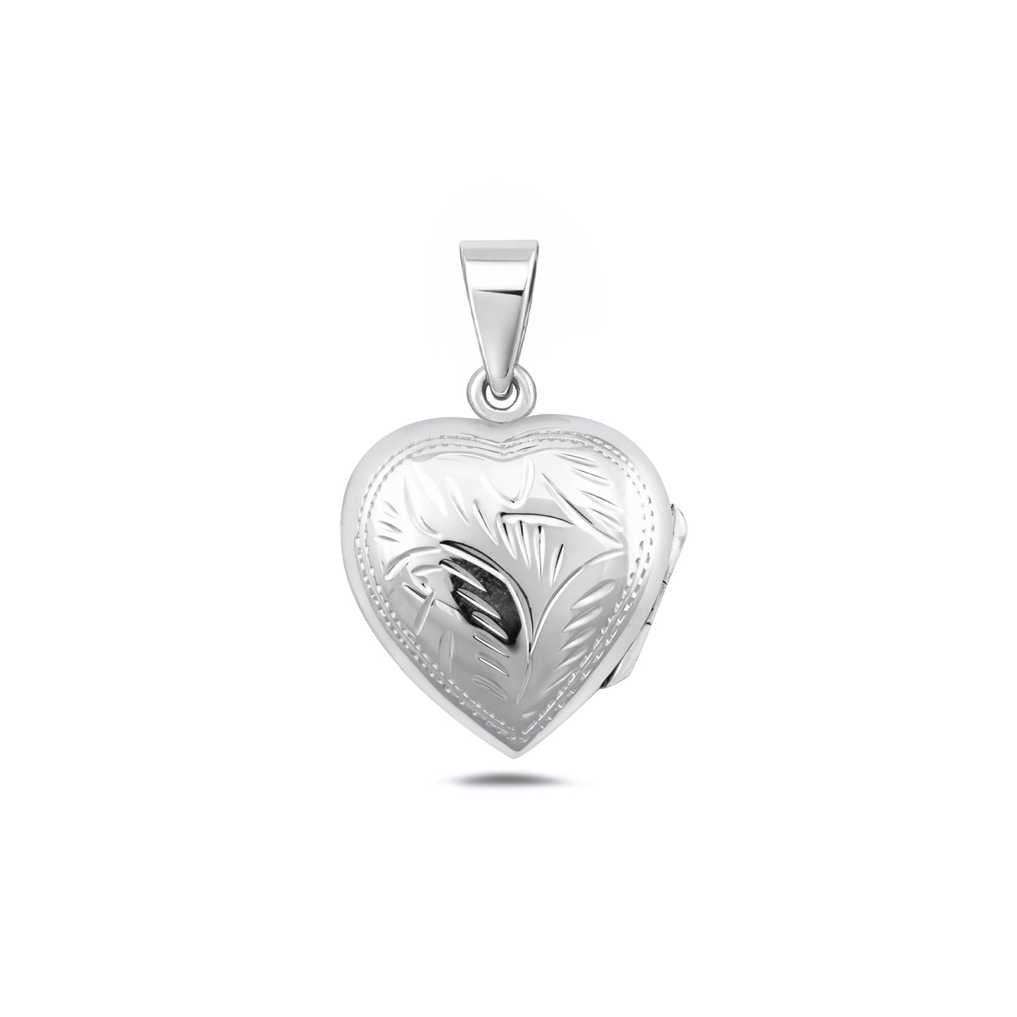 Silver Engraved Heart Locket