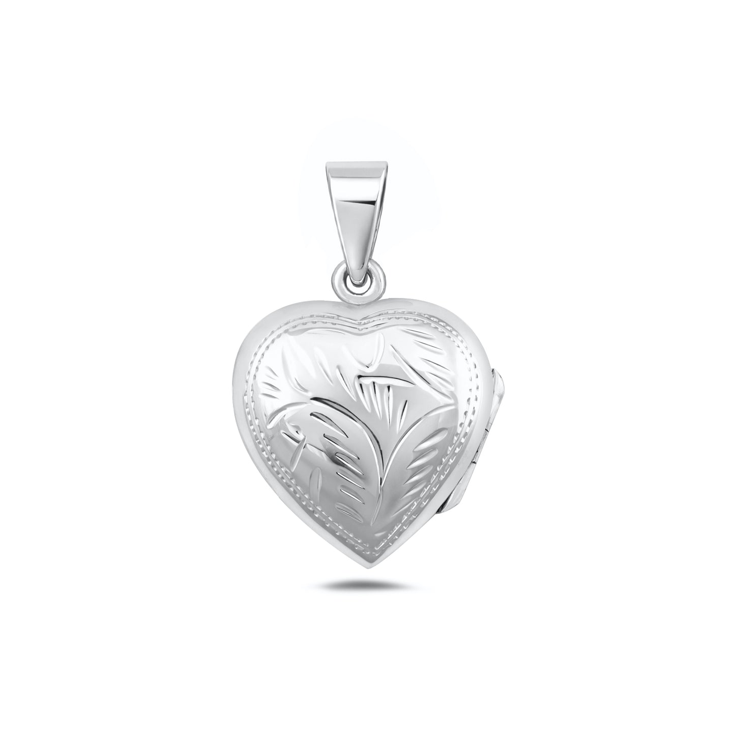 Silver Engraved Heart Locket