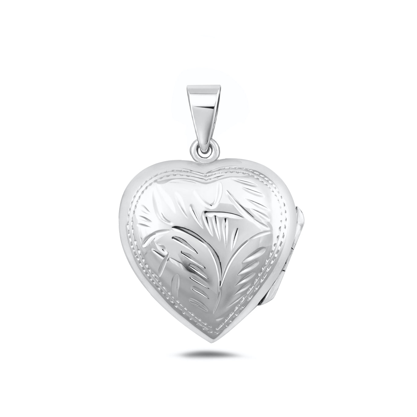 Silver Engraved Heart Locket