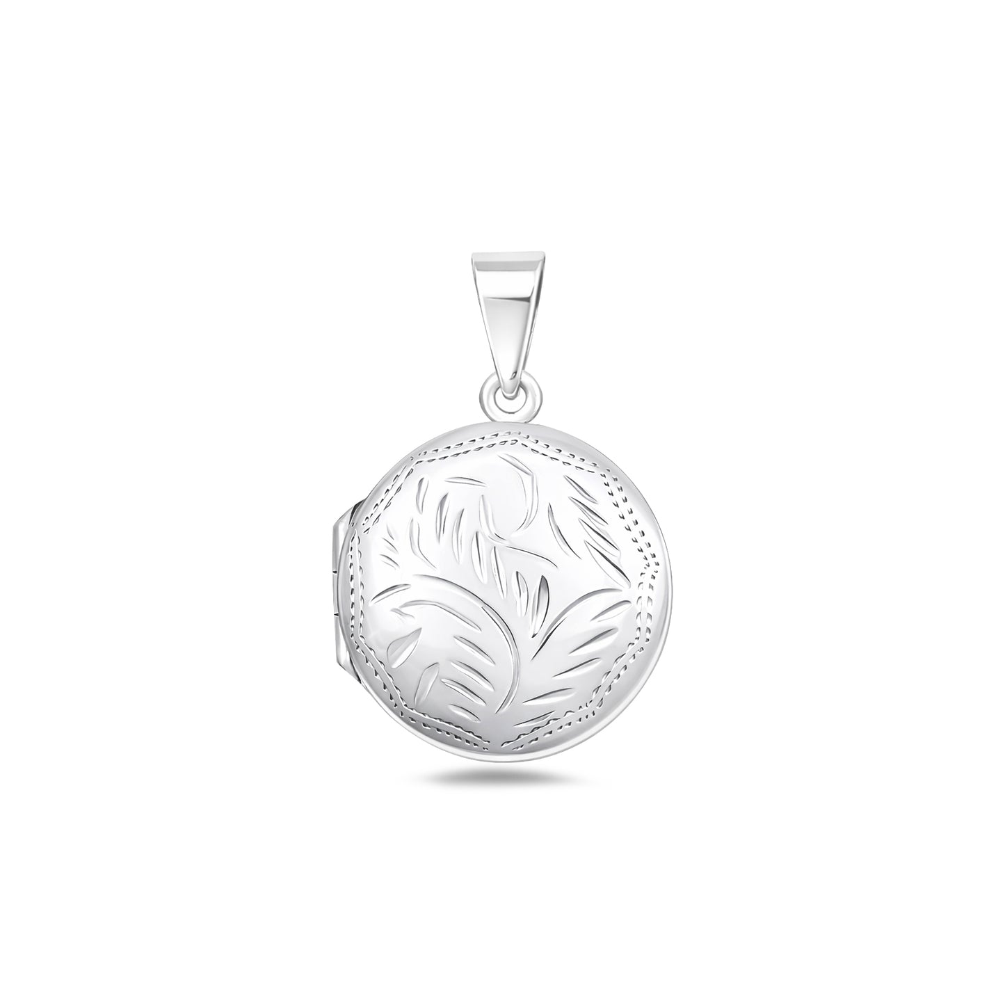 Silver Engraved Round Locket