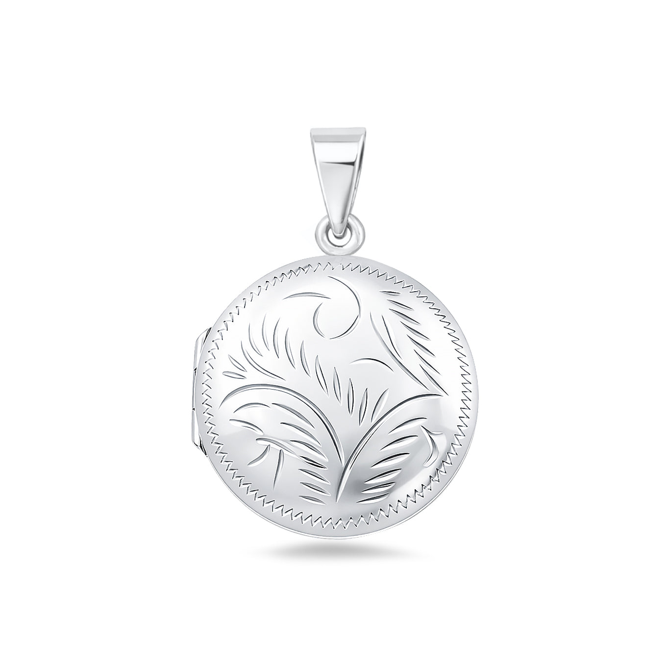 Silver Engraved Round Locket