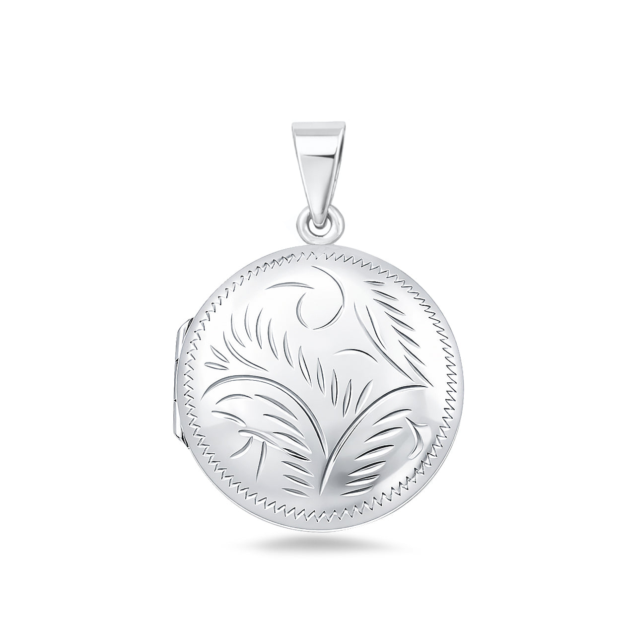Silver Engraved Round Locket
