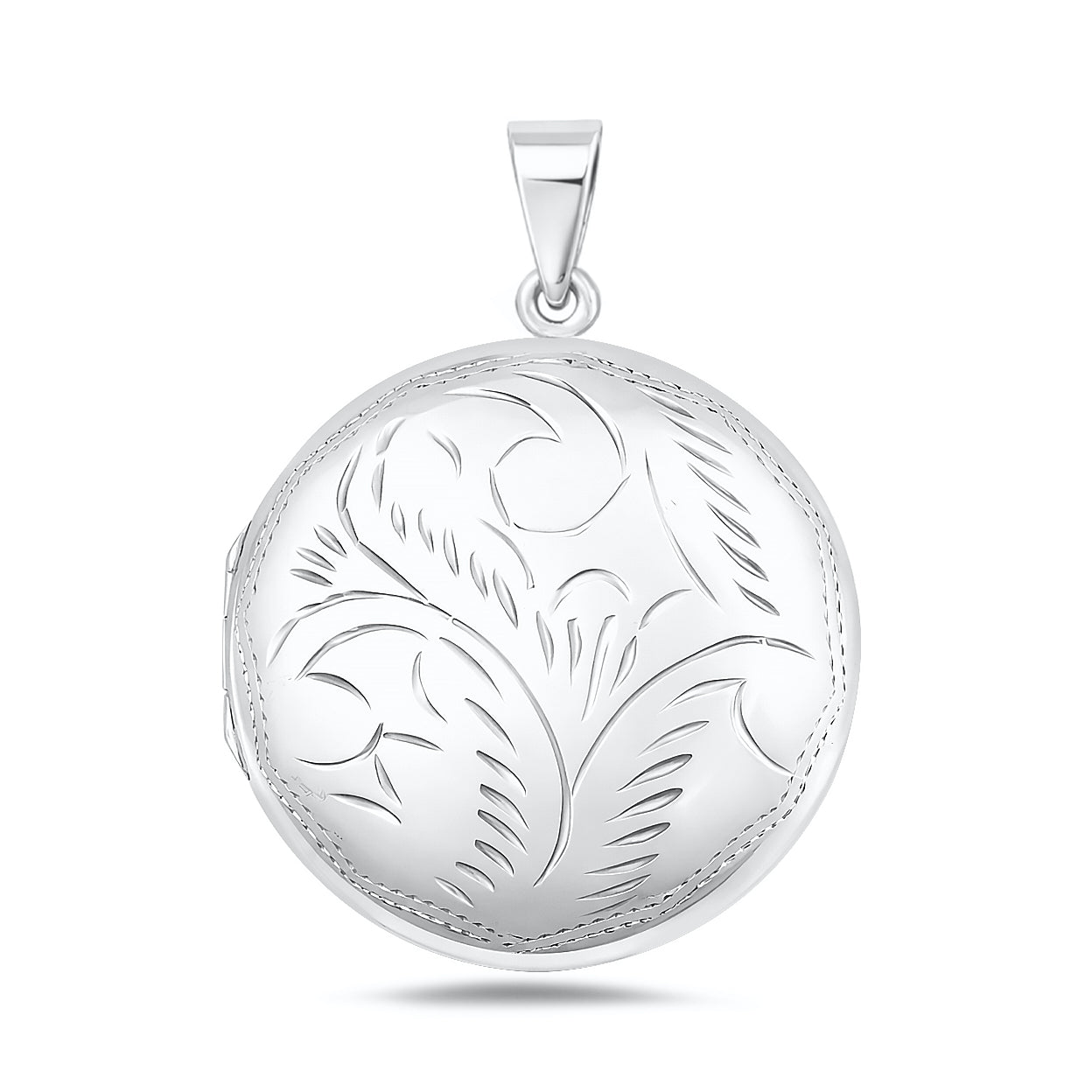 Silver Engraved Round Locket