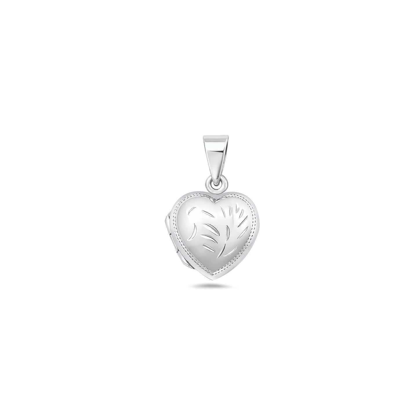 Silver Engraved Heart Locket