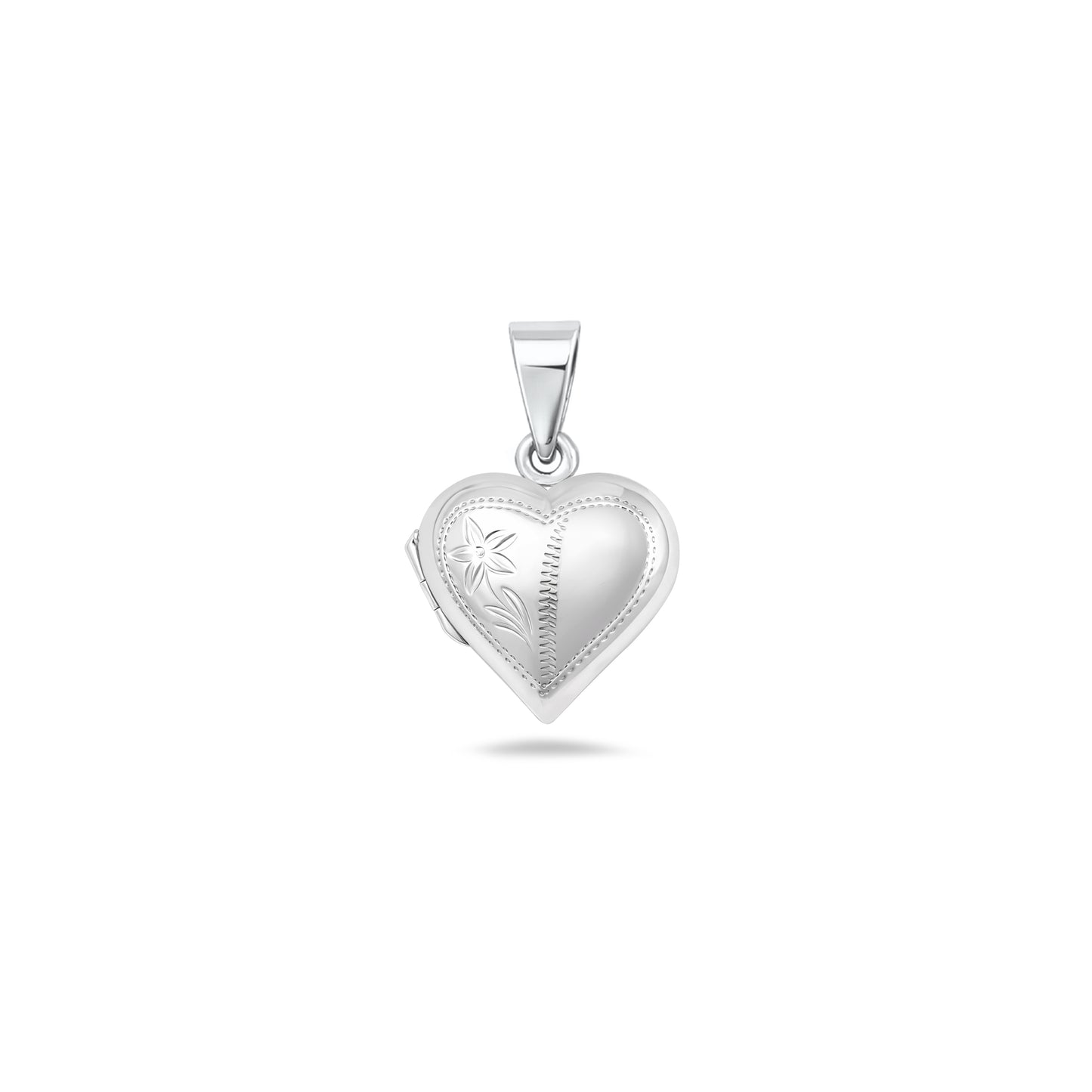 Silver Engraved Heart Locket