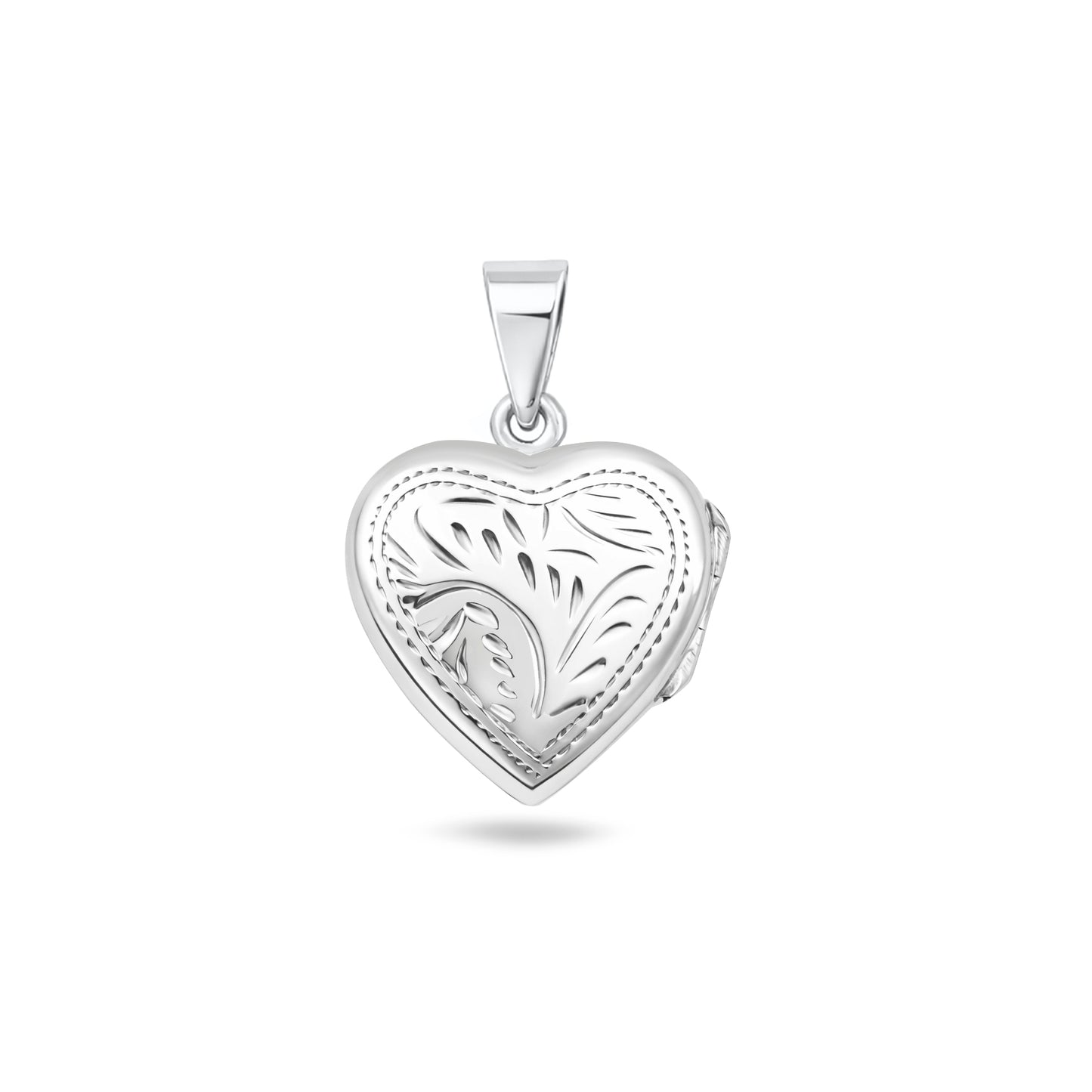 Silver Engraved Heart Locket