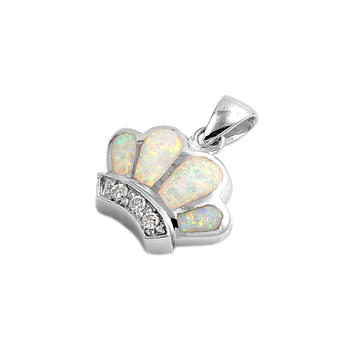 Silver Lab Opal Pendant - Crown