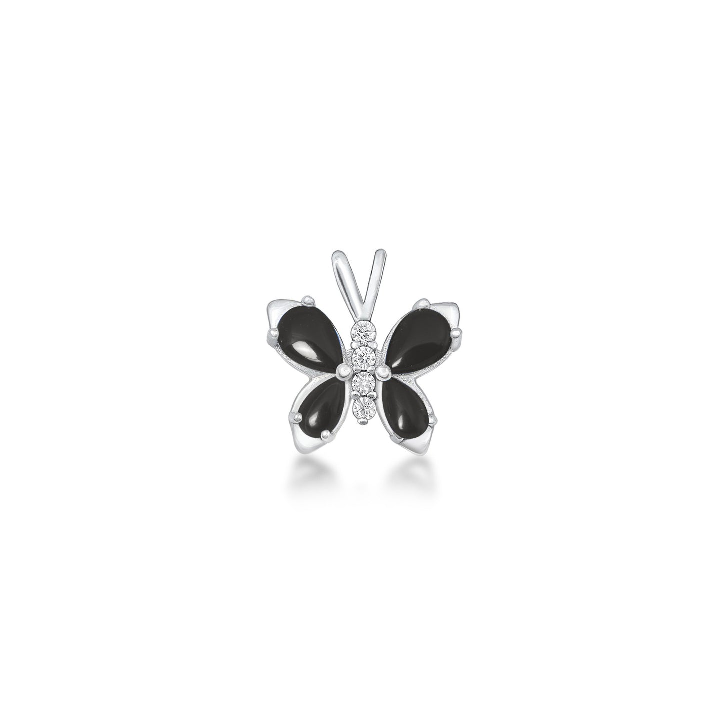 Silver CZ Pendant - Butterfly