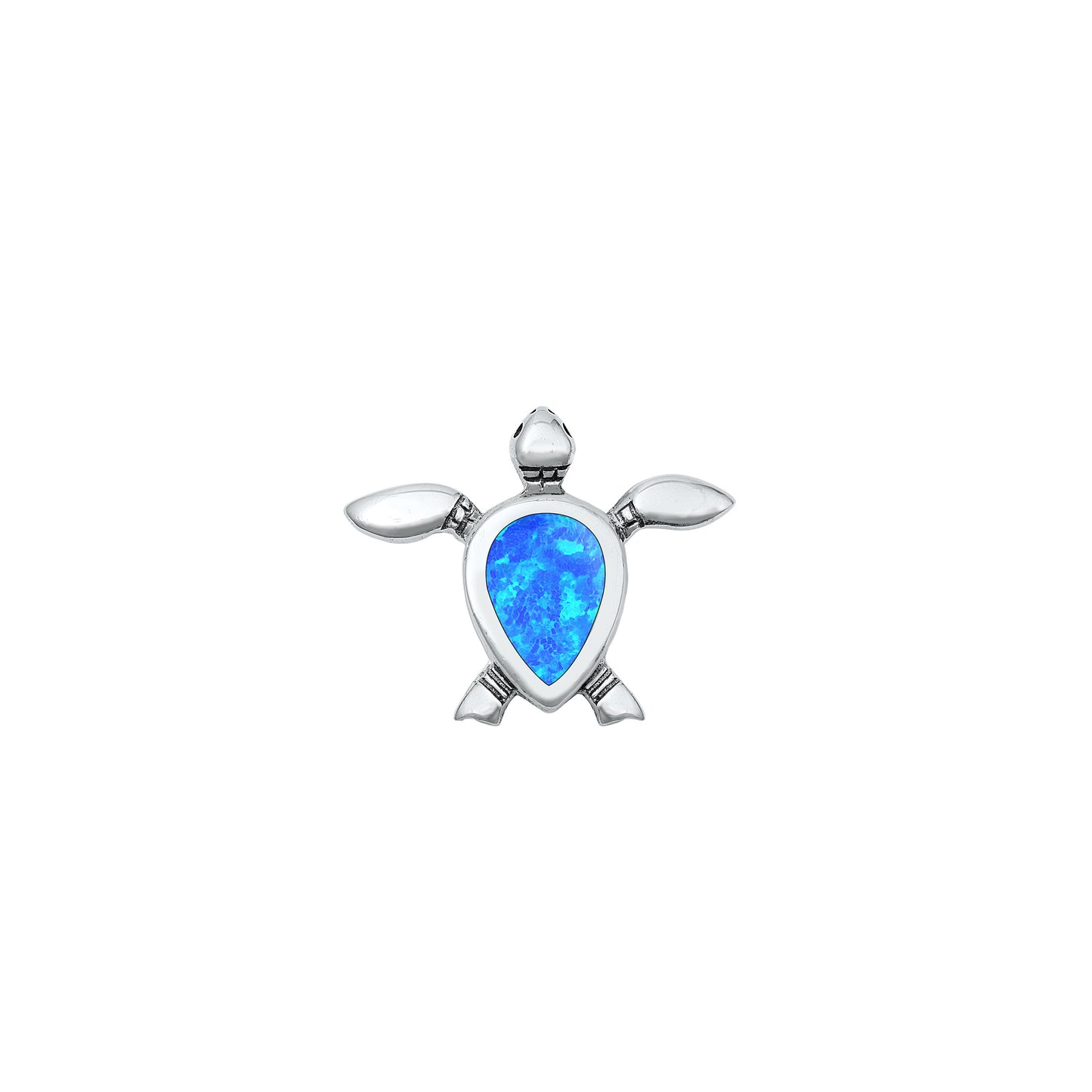 Silver Lab Opal Pendant - Turtle