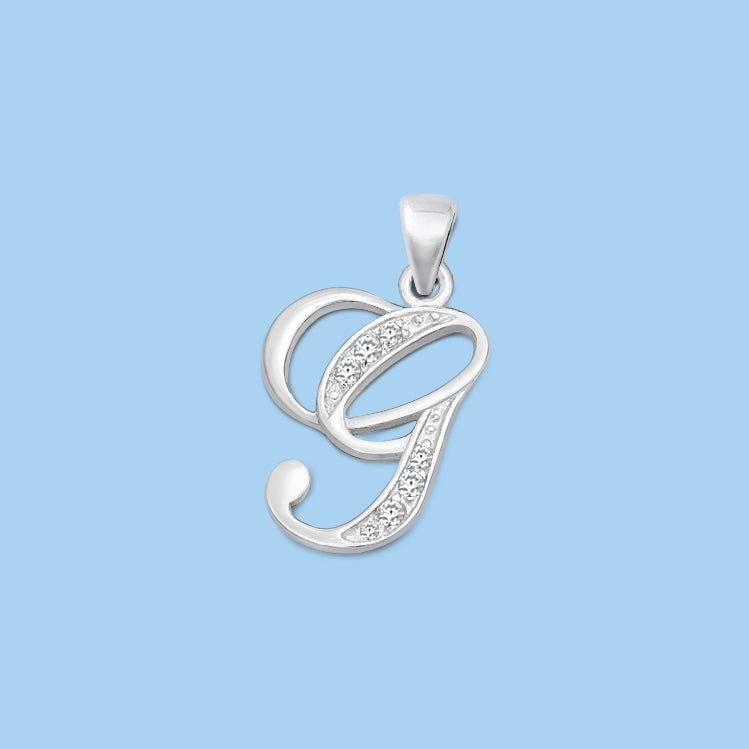 Silver Initial Pendant - G