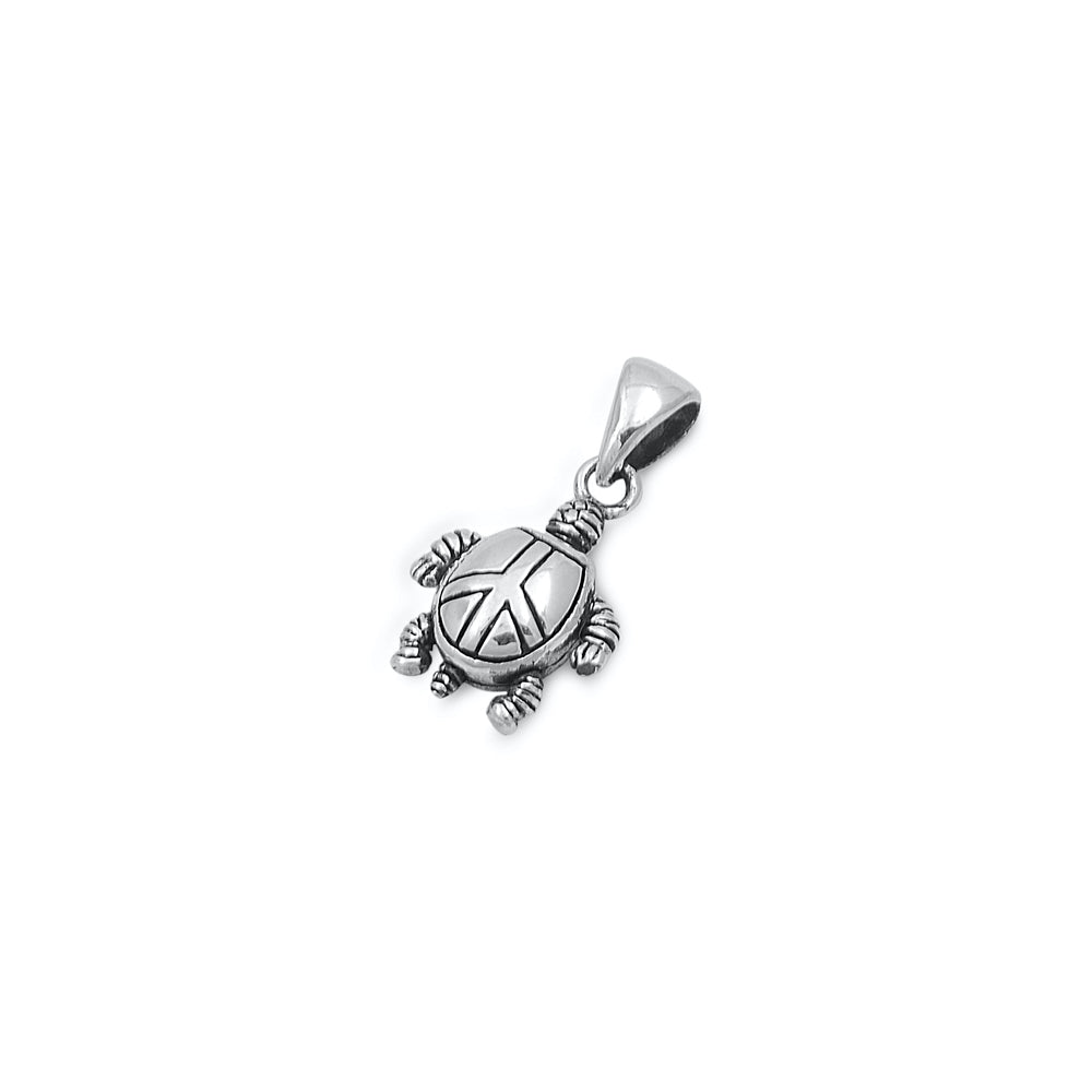 Silver Pendant - Moveable Turtle