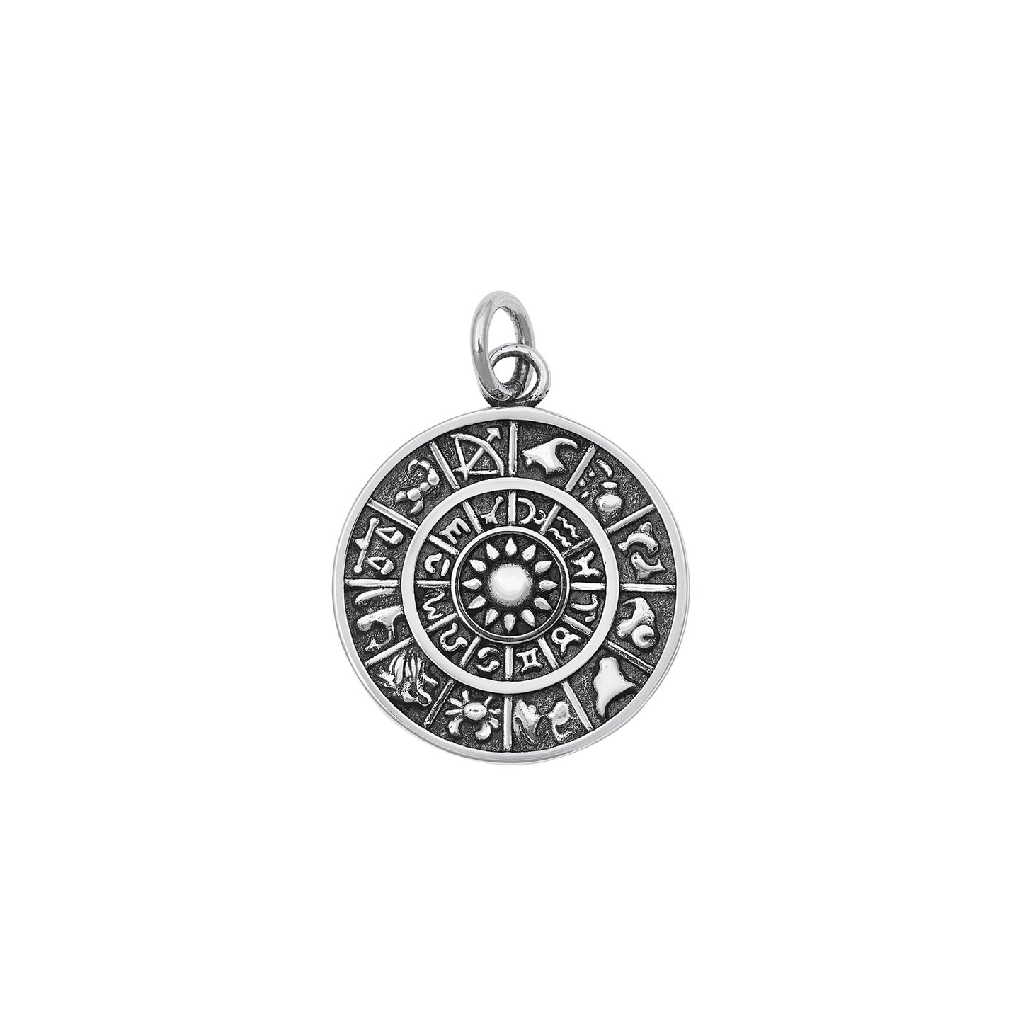 Silver Pendant - Zodiac Calendar