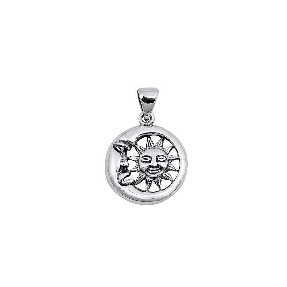 Silver Pendant - Moon and Sun