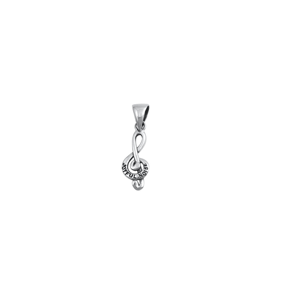 Silver Pendant - Musical Note "Joyful Noise"
