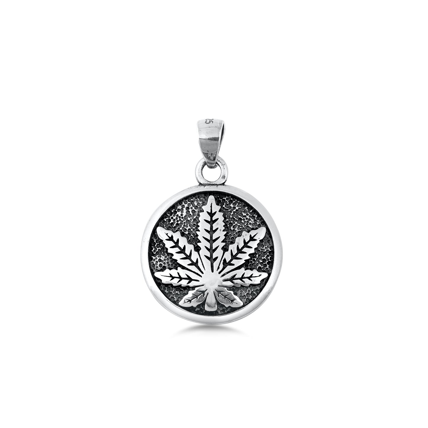 Silver Pendant - Marijuana Cannabis