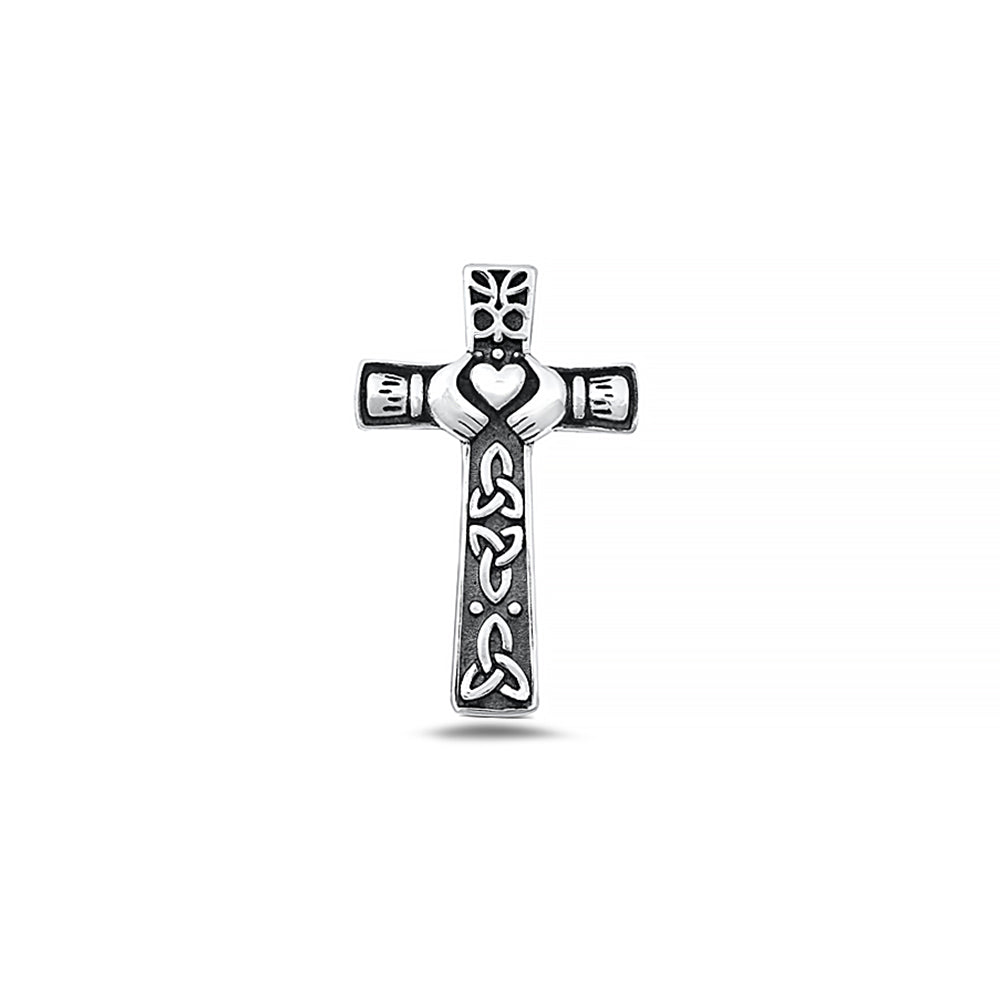Silver Pendant - Claddagh Cross