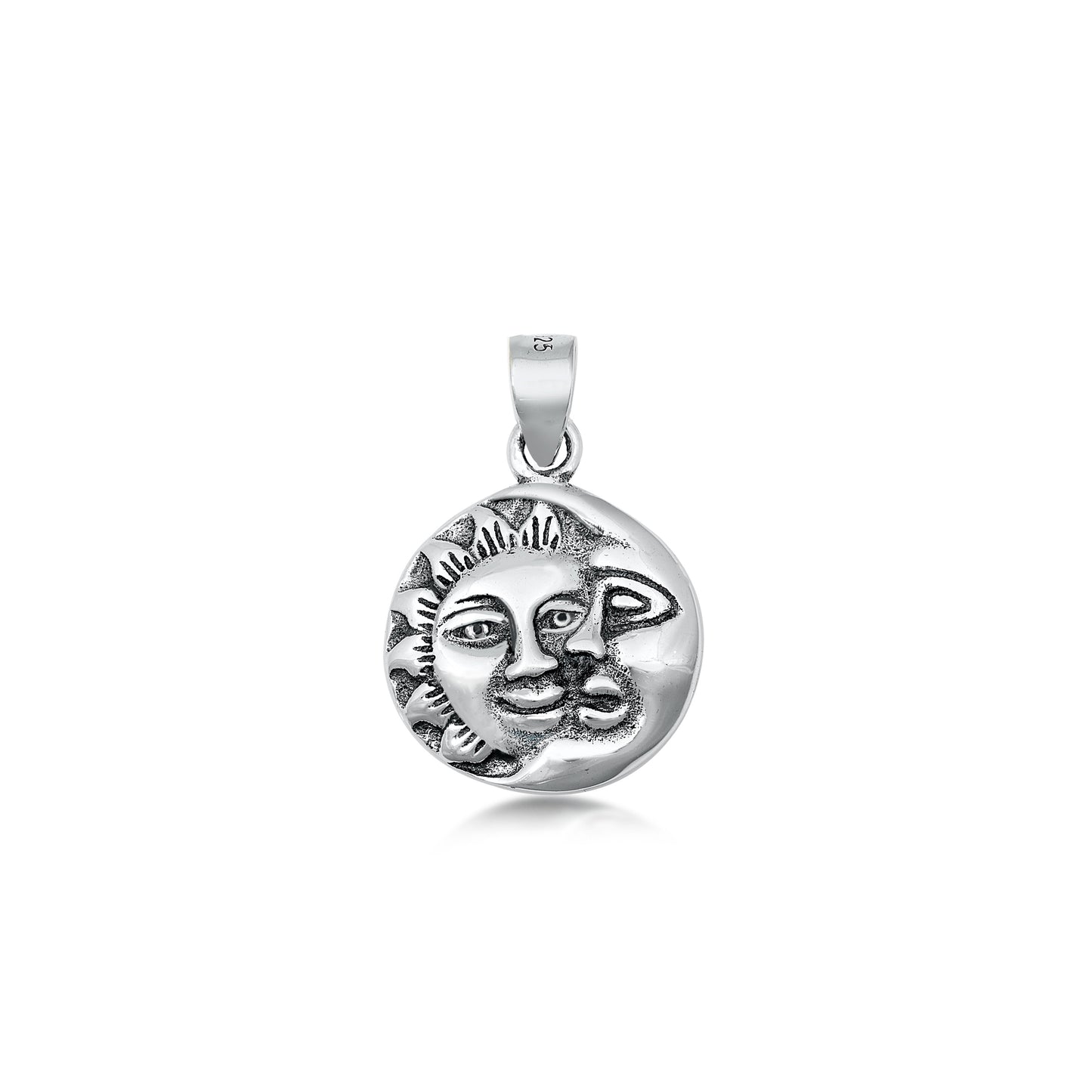 Silver Pendant - Moon and Sun