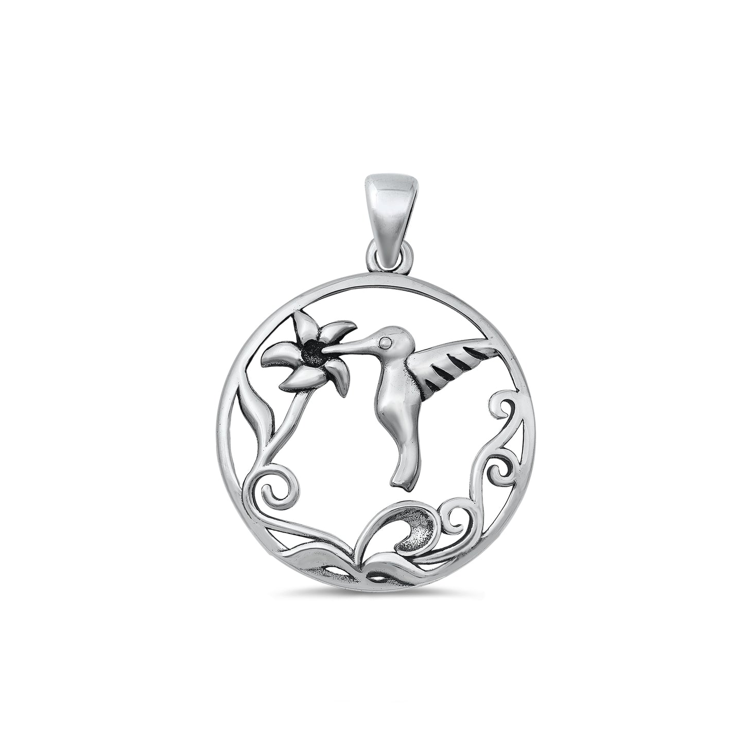Silver Pendant - Hummingbird