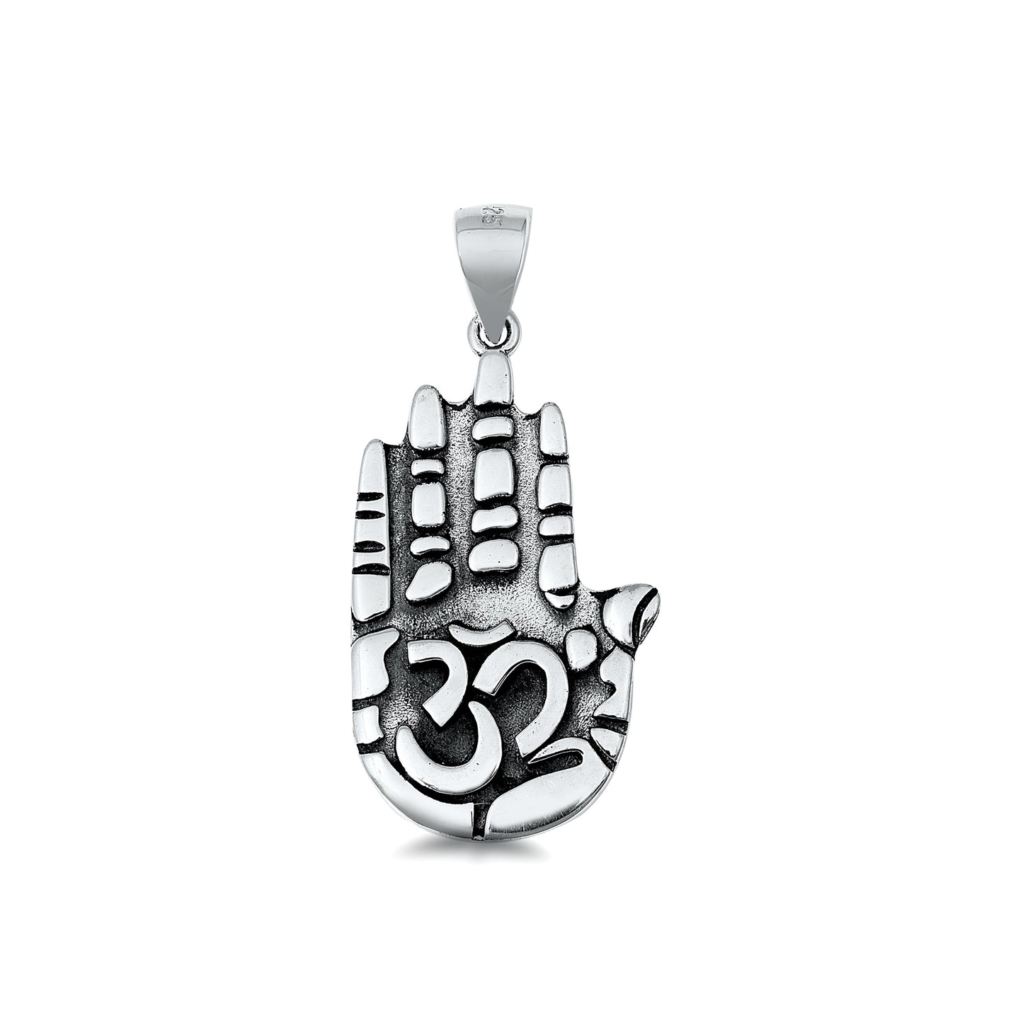 Silver Pendant - Om Hamsa
