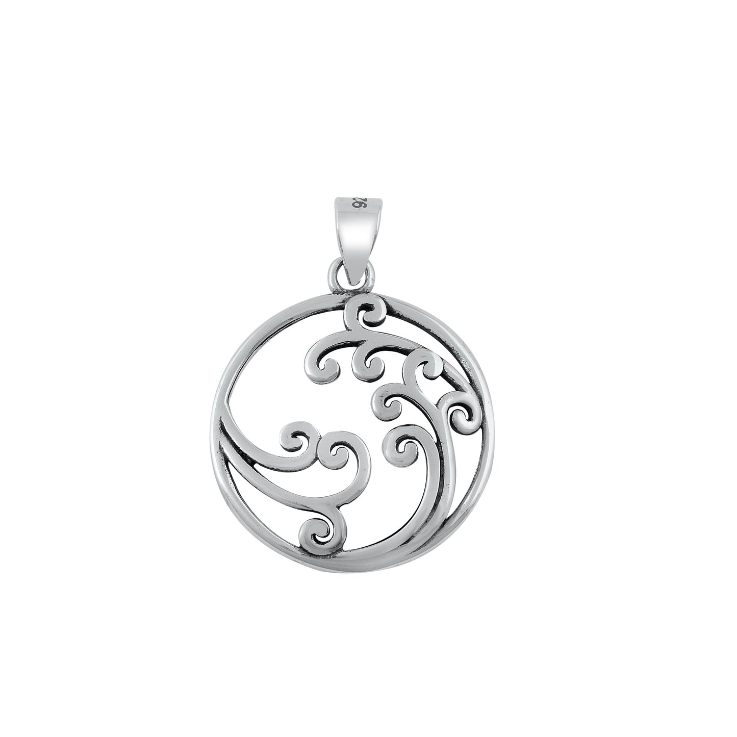 Silver Pendant - Circle of Waves