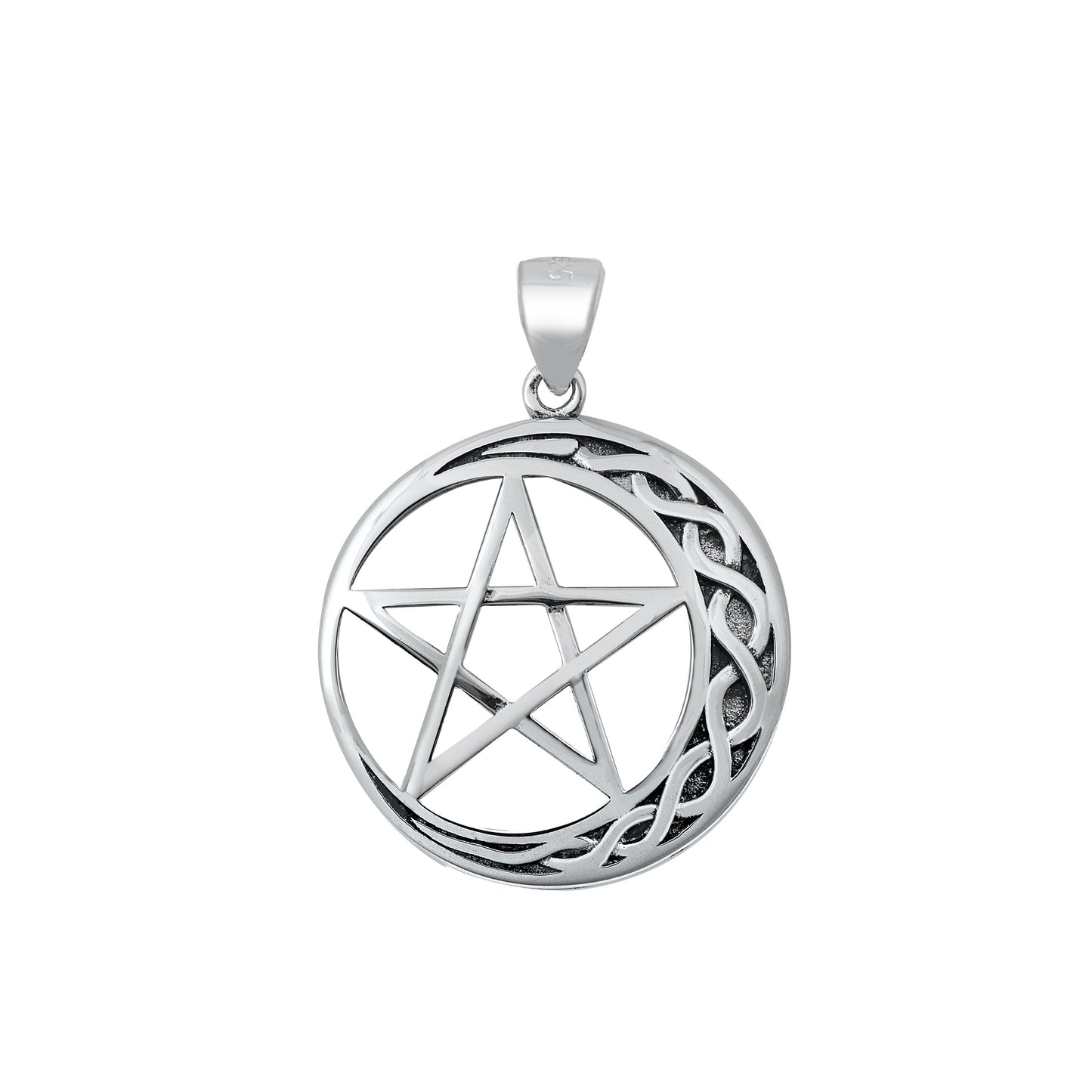 Silver Pendant - Celtic Moon & Star