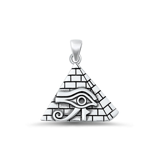 Eye of Horus Pyramid Amulet .925 Sterling Silver Charm Pendant