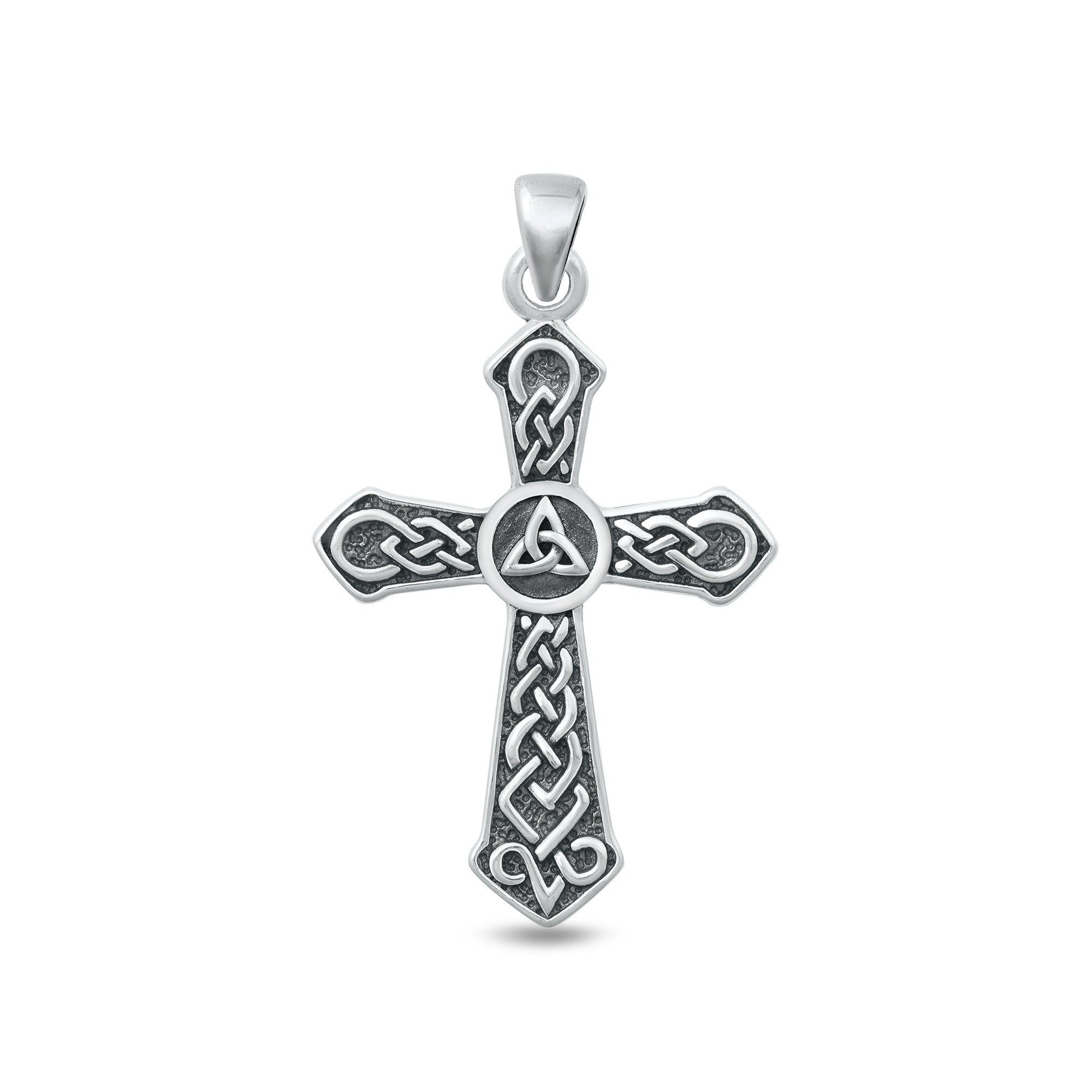 Sterling Silver Celtic Cross & Triquetra Pendant main image 0