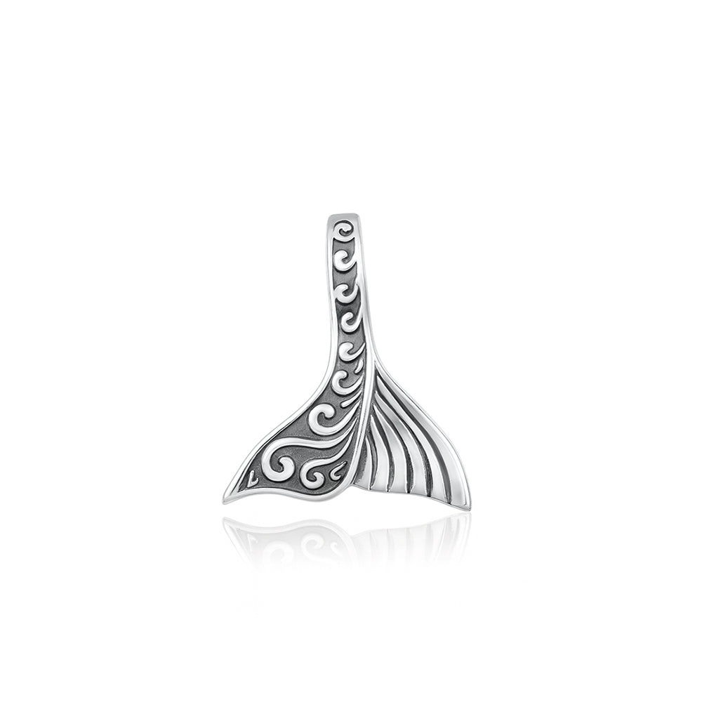 Silver Pendant - Tribal Whale Tail