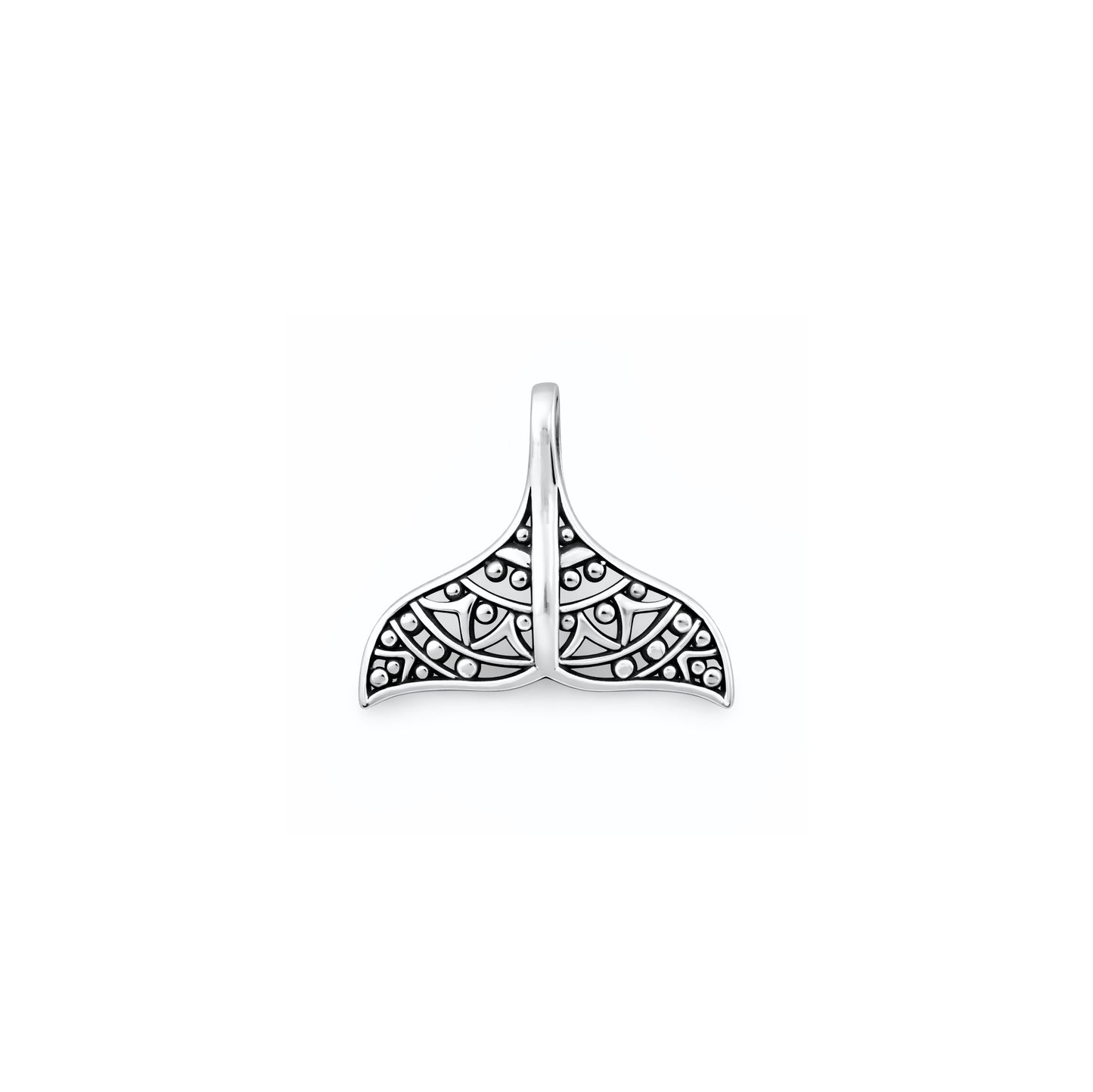 Silver Pendant - Tribal Whale Tail