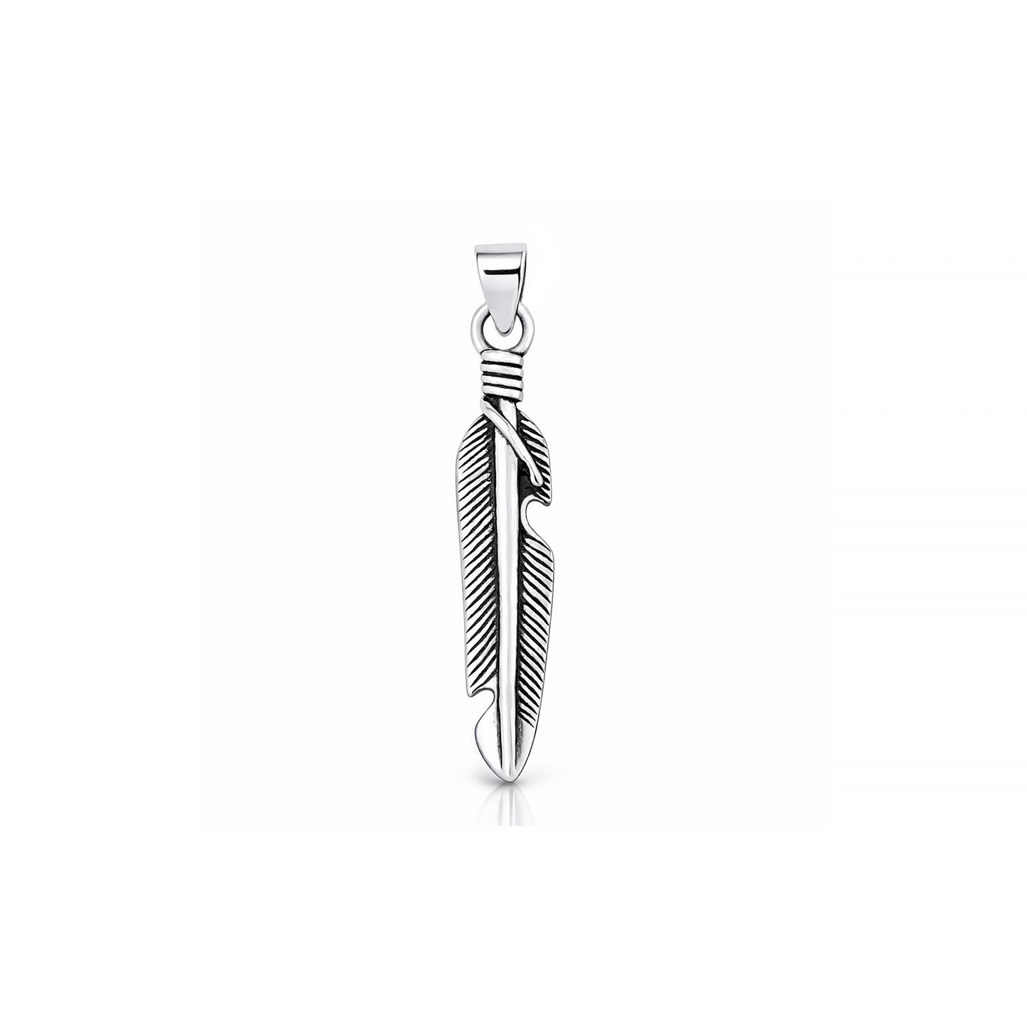 Silver Pendant - Feather